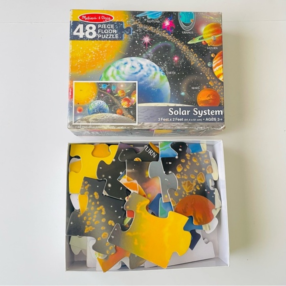 Melissa & Doug Solar System Floor Puzzle, 48 pc Jumbo Jigsaw Puzzle Used